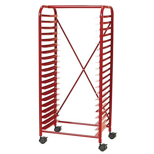 Colorations® Estante de arte móvil, fácil preparación para el aula, ideal para pinturas, organizar y transportar materiales de arte, manipuladores,