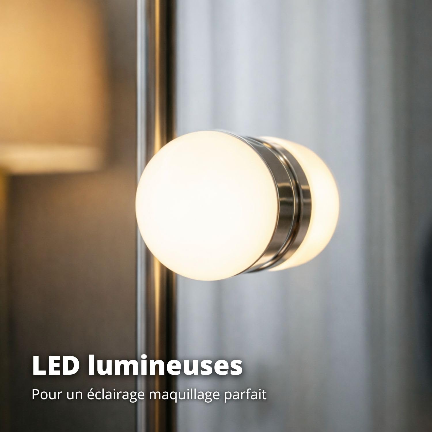 FLINQ Hollywood Miroir avec éclairage - Miroir de Table Rotatif à 360° pour Coiffeuse - Miroir cosmétique avec 3 Modes d'éclairage - 12 LED à intensité Variable - Miroir de Maquillage 38 x 46,2 cm