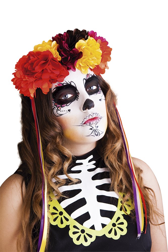 Rubies Diadema de lujo Katrina con rosas Día de los Muertos, multicolor, Talla única (Rubie's Spain S4349)