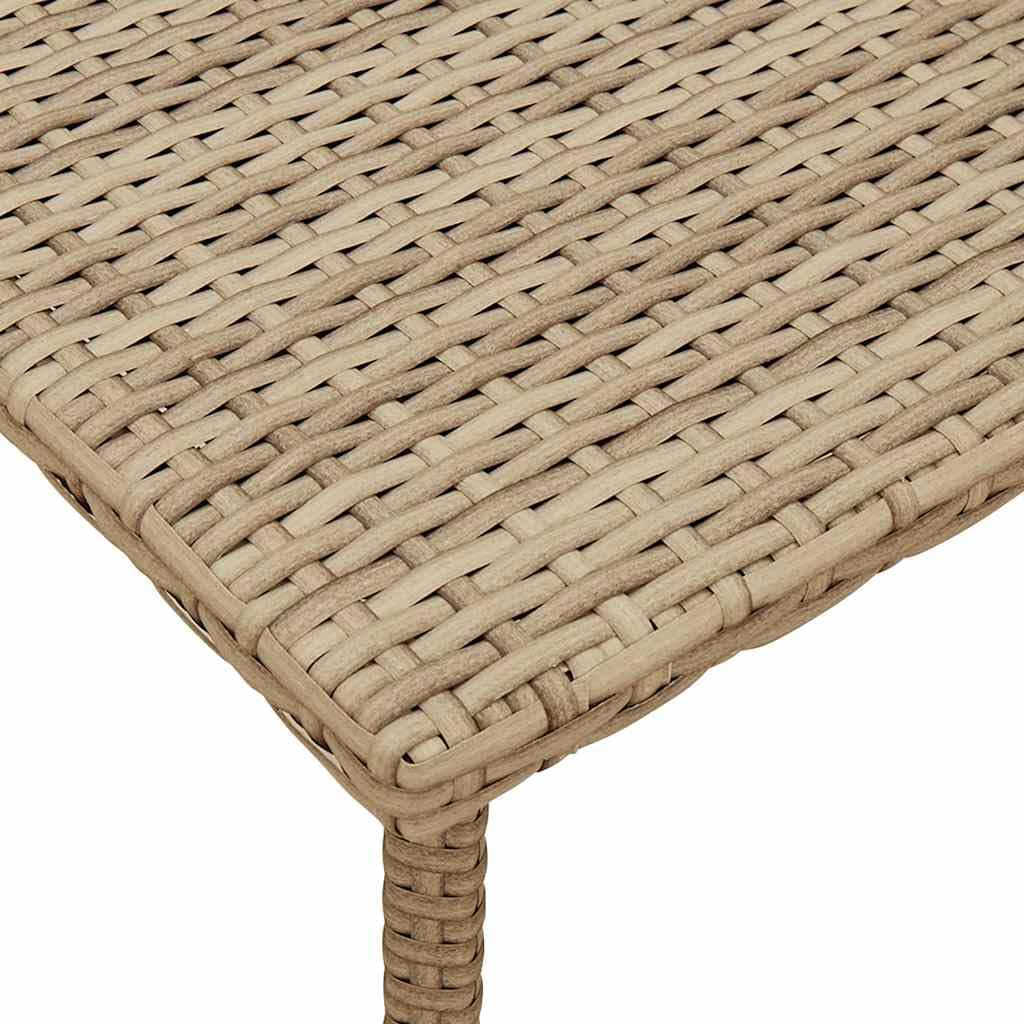 Stoły ogrodowe na zewnątrz - stolik kawowy ogrodowy prostokątny beżowy 60x40x37 cm Poly rattan