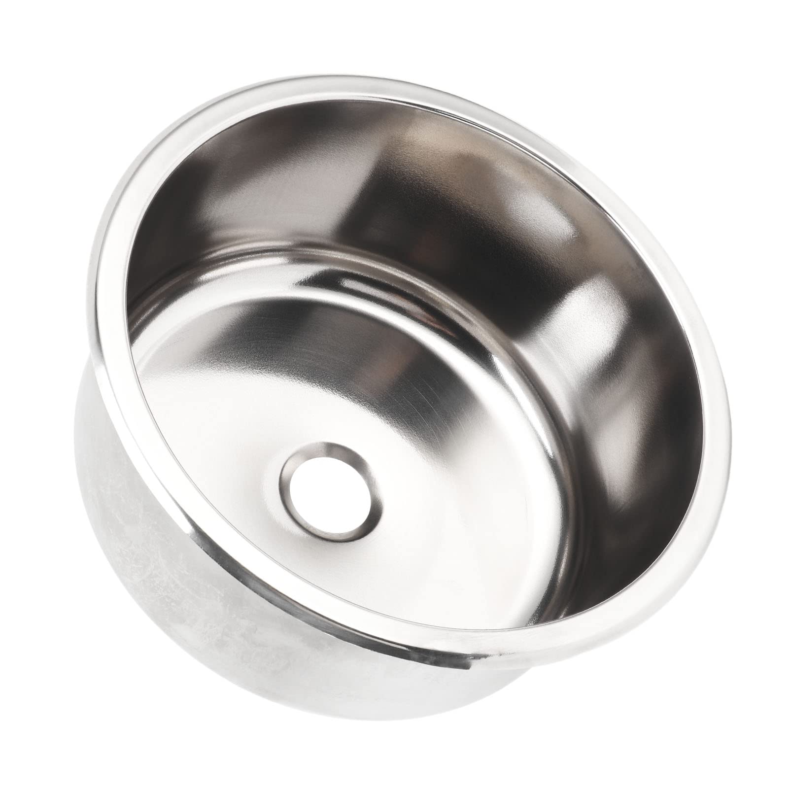 Stainless Steel Round RV Sink, 11.6x11.6x5.1in/29.5x29.5x13cm