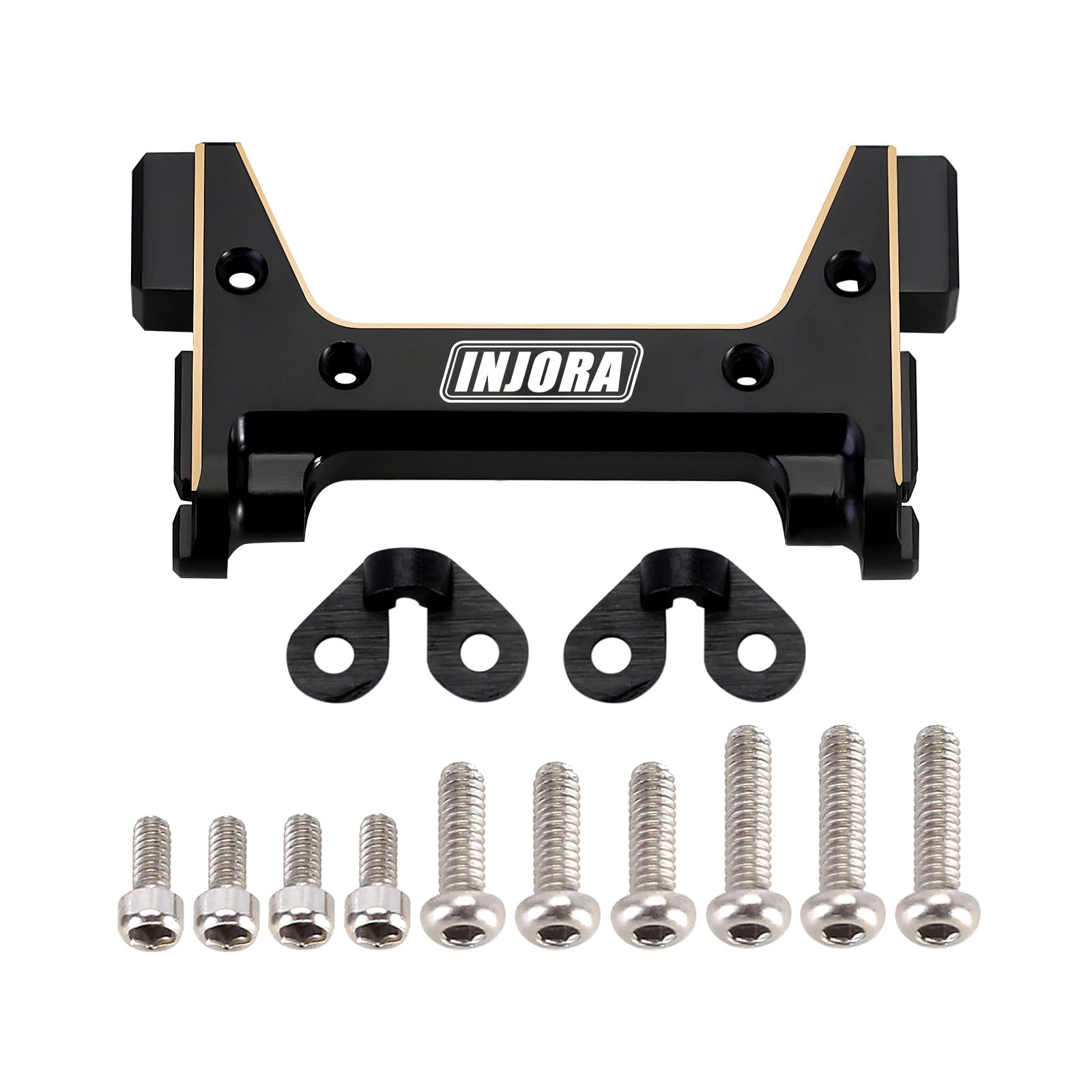 INJORA Front Bumper Mount - 7g Black Coating Brass Mount for 1/18 RC Crawler TRX4M Defender Bronco Upgrade