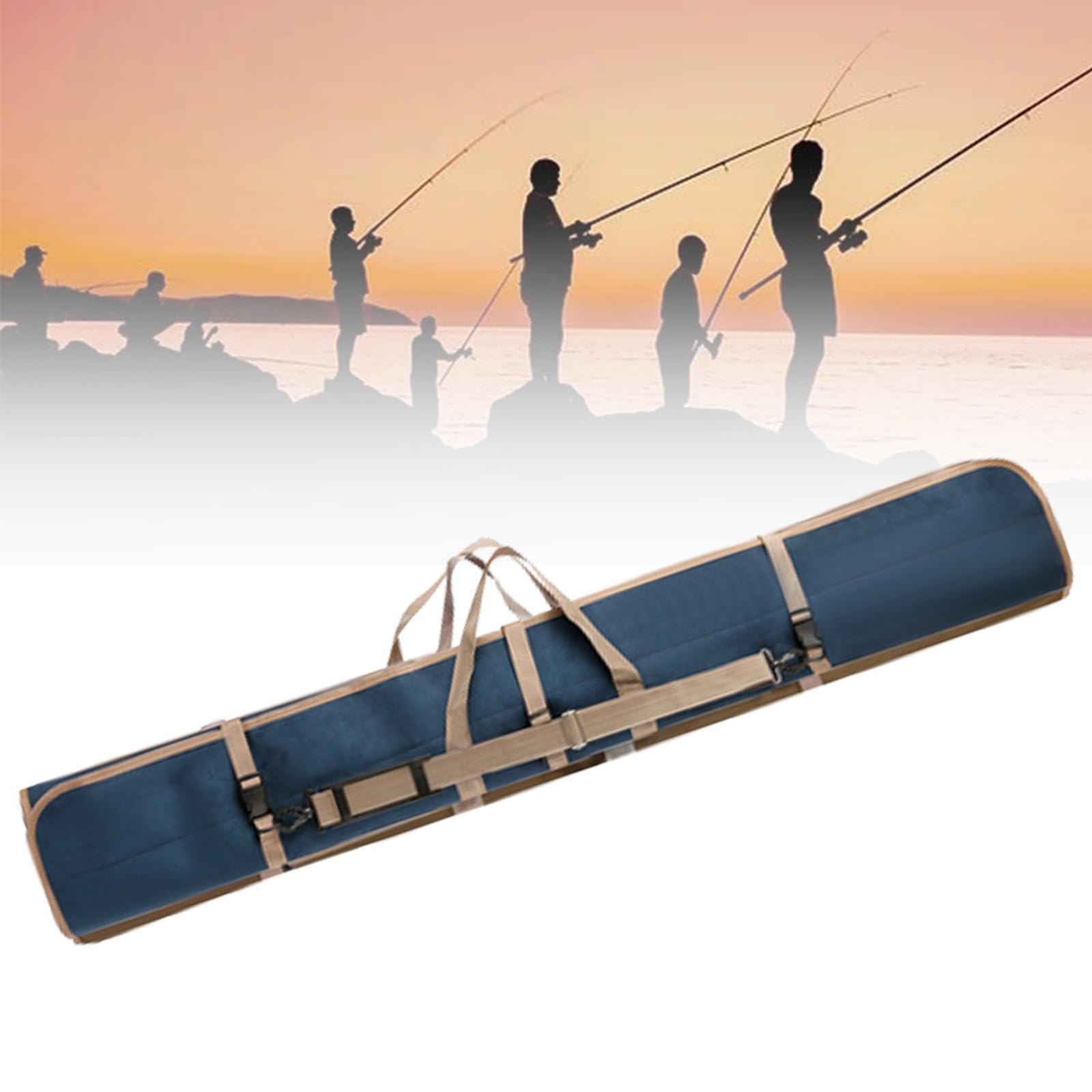 Bolsa de cañas de Pescar Estuche de Viaje Organizador de cañas de Pescar Plegable Funda Protectora Estuche Impermeable de Gran Capacidad Estuche de