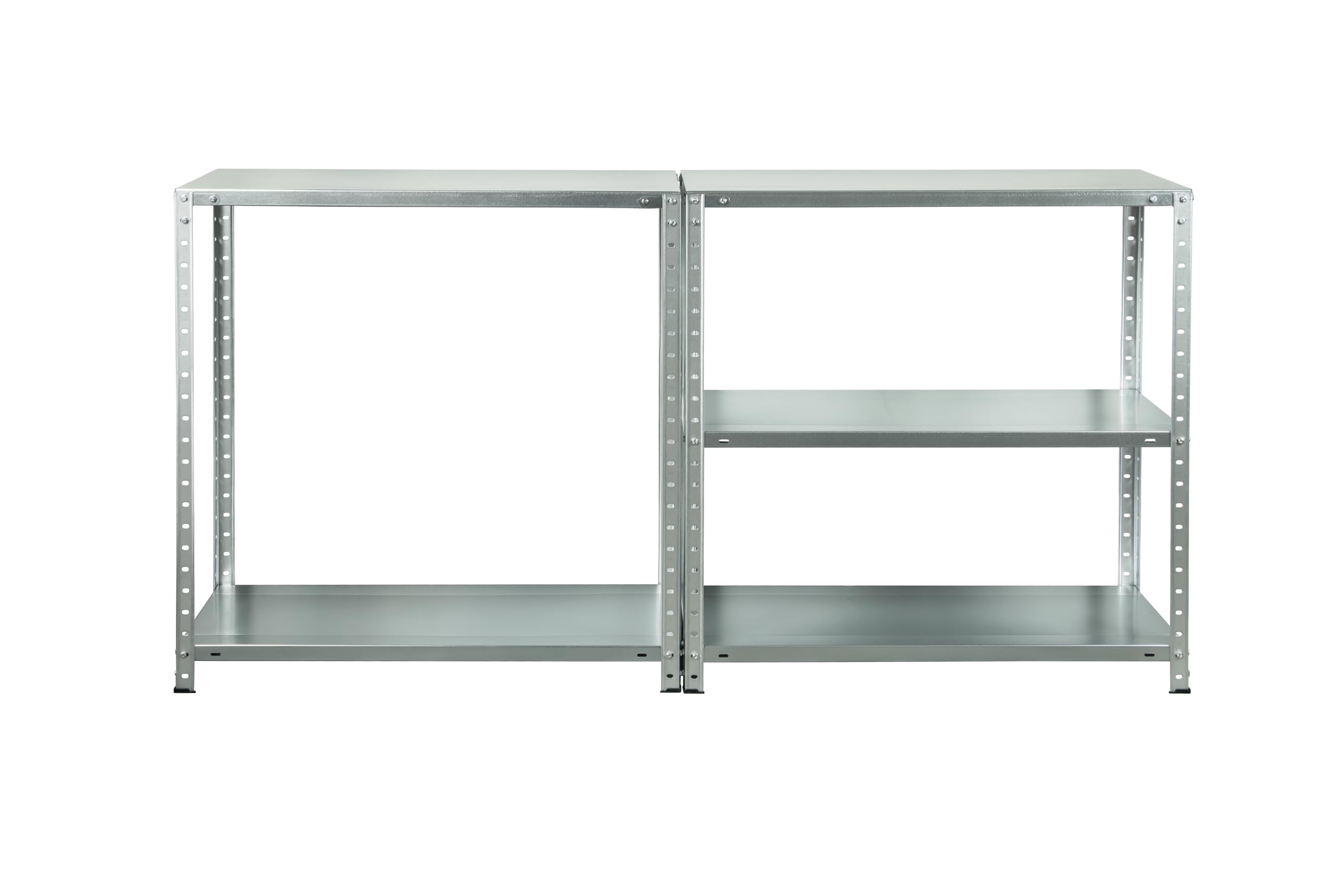 Metalkas BR-ECO - Scaffale con 5 ripiani, 177 x 90 x 40 cm, ripiani regolabili in altezza, fino a 350 kg, per carichi pesanti, cantina, officina, zincato, in metallo, argento