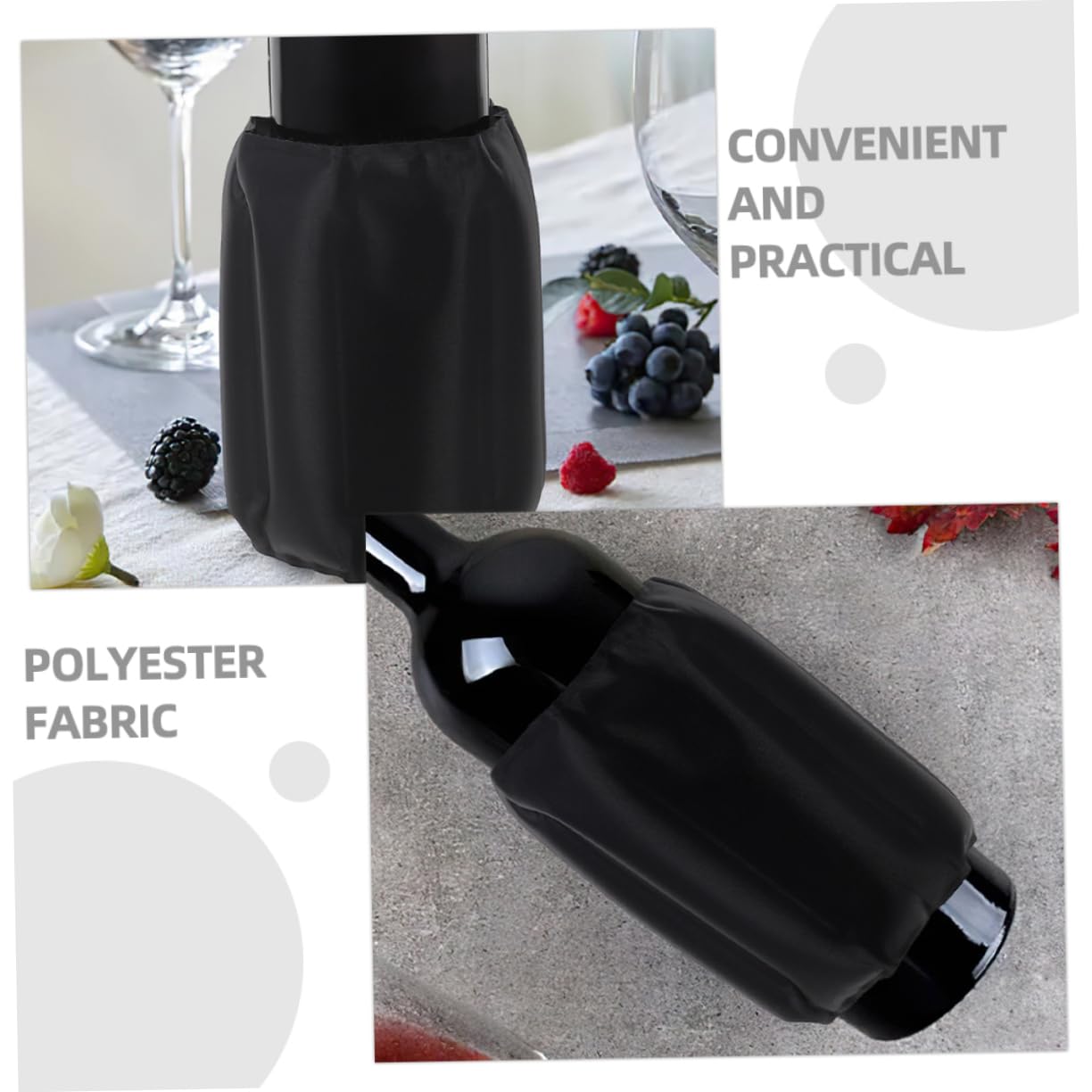 Mikikit 2 pièces Housse de Refroidissement pour Bouteilles de Vin et Gel Isolant Réutilisable Maintien Température Design Élégant et Portable