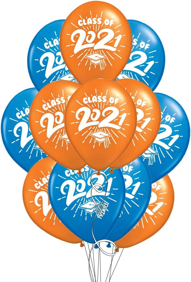 School Colors Graduation 11" Latex Balloons - Pack of 12 (2021, Green): Health & Personal Care