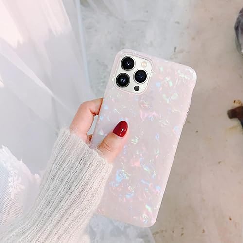 Miniatura 3 de J.west Funda compatible con iPhone 15 Pro de 6.1 pulgadas, con purpurina de ópalo brillante, translúcida, transparente, diseño de brillo perlado,