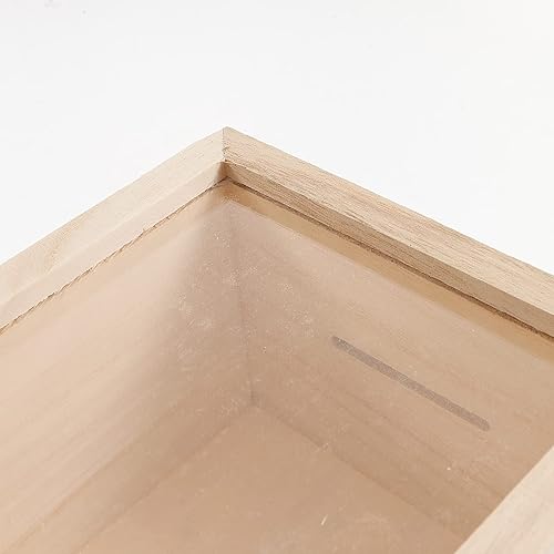 Miniatura 5 de Zerodeko Caja de sombra de alcancía de madera con marco de madera de vidrio acrílico caja de monedas para ahorro de dinero caja de exposición tarro