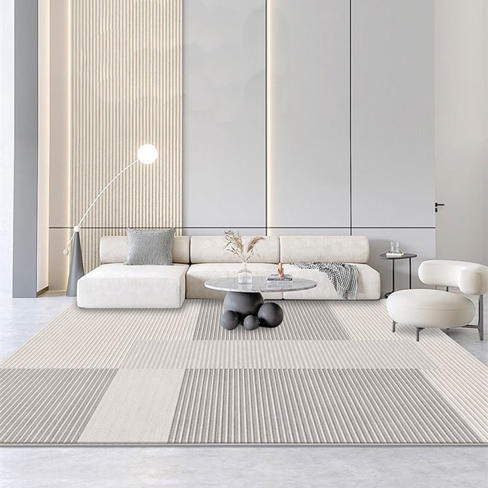 Tapis de salon gris résistant à l'usure et facile à nettoyer