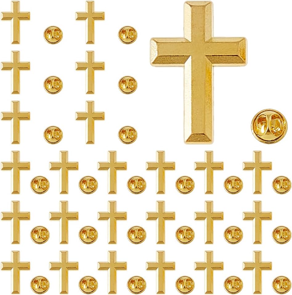 SUPERFINDINGS 24 STÜCK 2 Farben Legierung Kreuz Brosche Pins 2.4x1.6cm