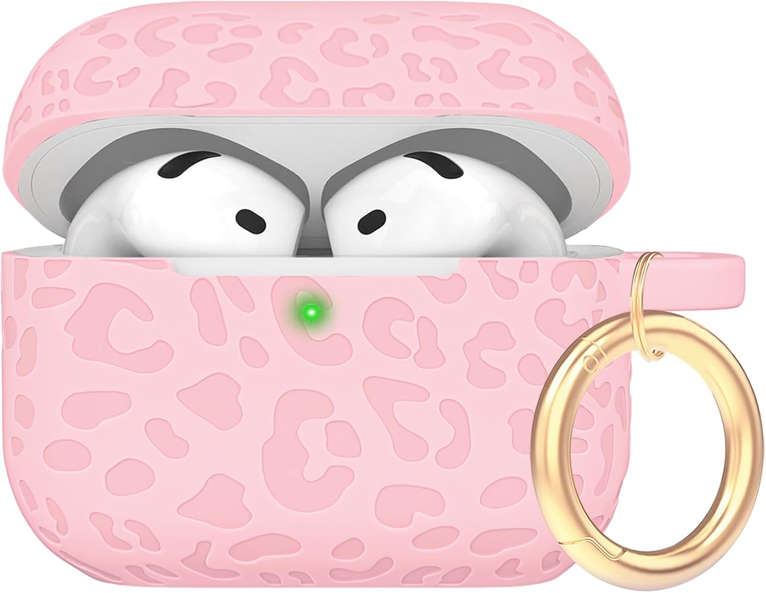 AirPods 4 Pink Leopard Engraved Case + Keychain AirPods 4 Pink Leopard Engraved Case + Keychain