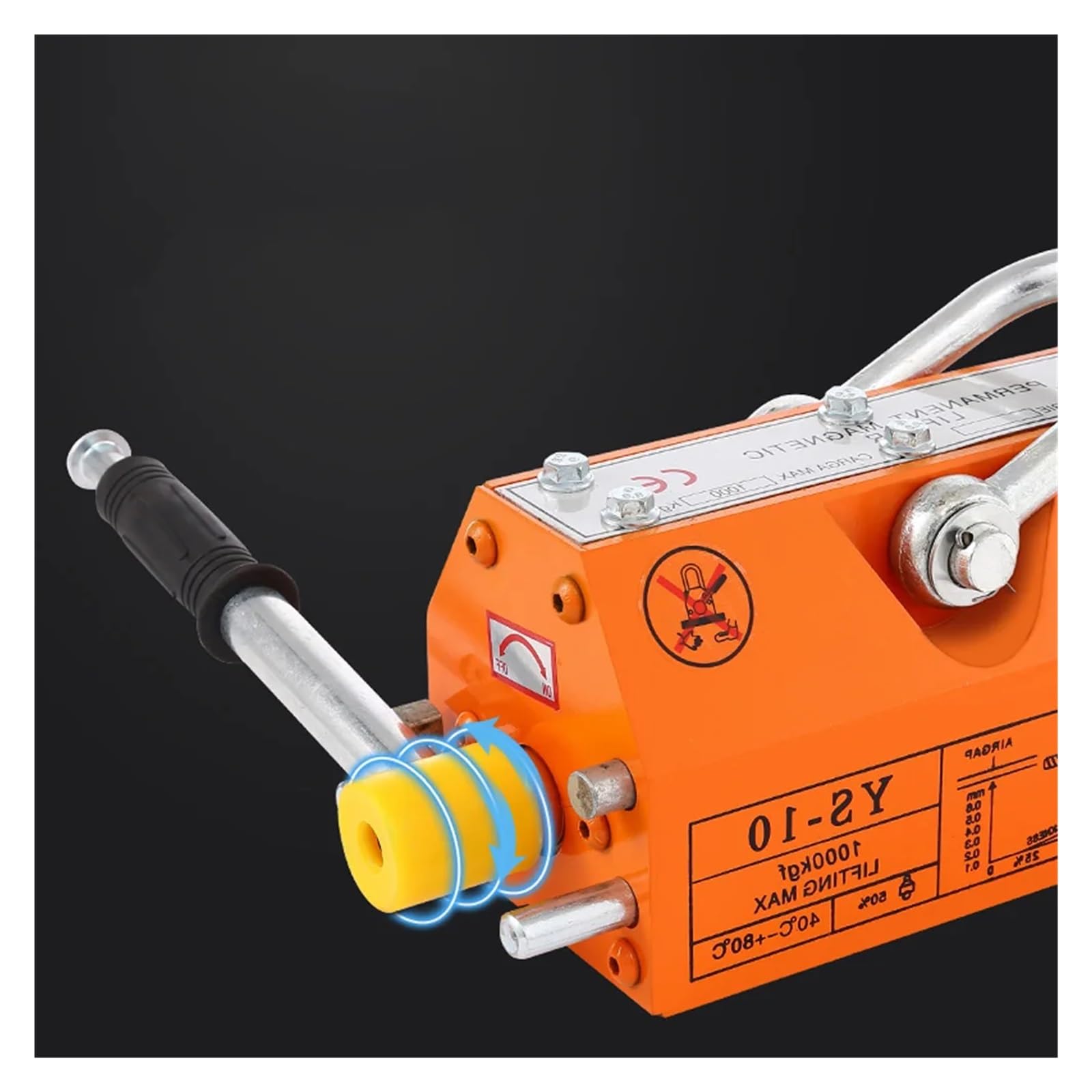 Permanentmagnet-Kran-Magnetheber, 400 kg, Hochleistungs-Stahlkran-Hebemagnet, industrielles Magnetfutter Für Heimwerker-Anfänger