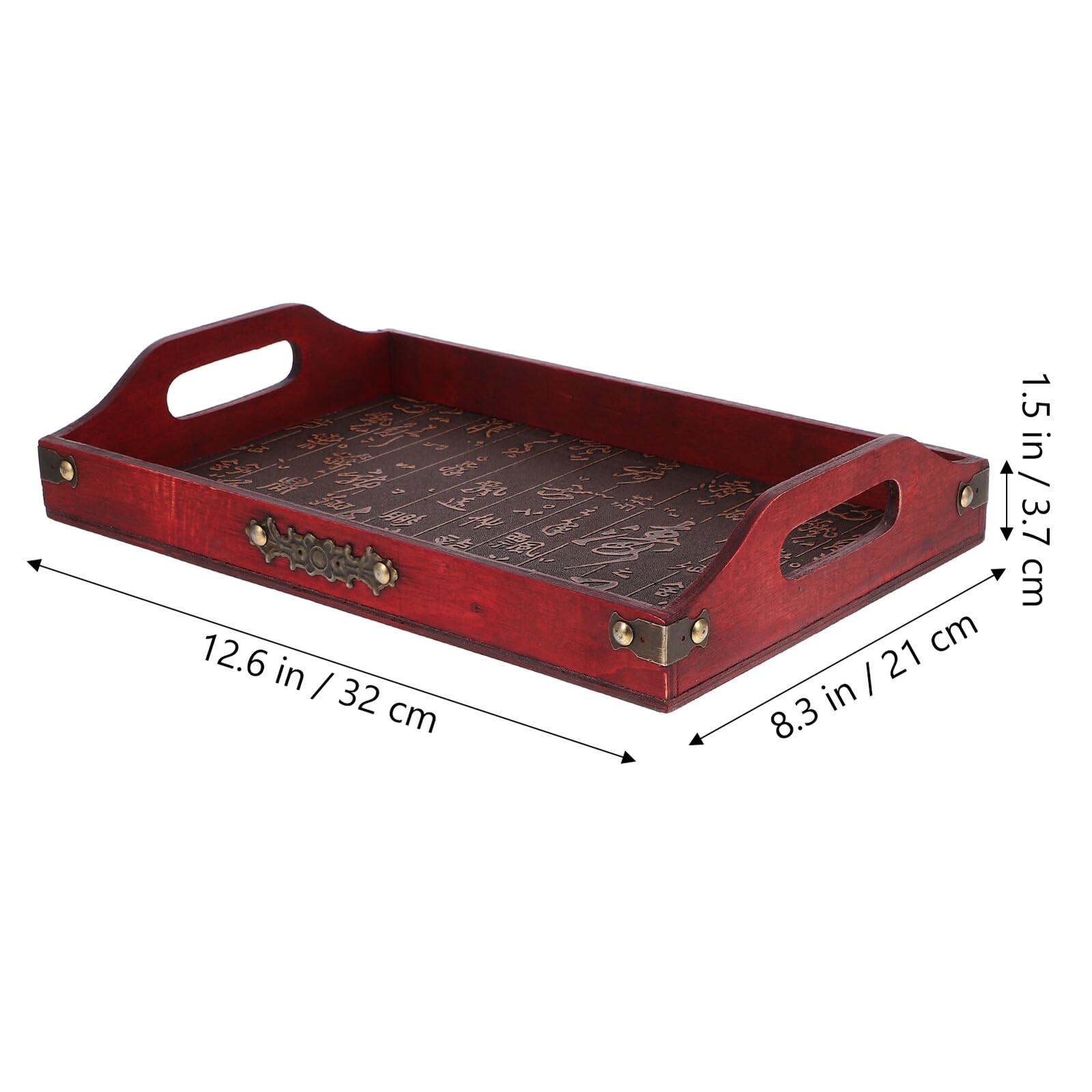 Bandeja de Madera para Fruta y Té Cuadrada, Tamaño Pequeño, Material Madera Natural, Diseño Estilo Chino, Adecuado para Servir en Hogar y Catering, Bandeja Decorativa Multiusos