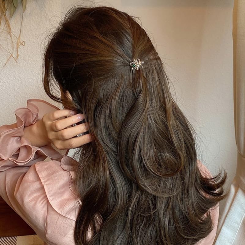 Pearl Flower Hairpin Mini Claw Clips for Girls Small Hair Accessories Wedding Bridal Hair Clips for Thin 16Pcs - Image 7