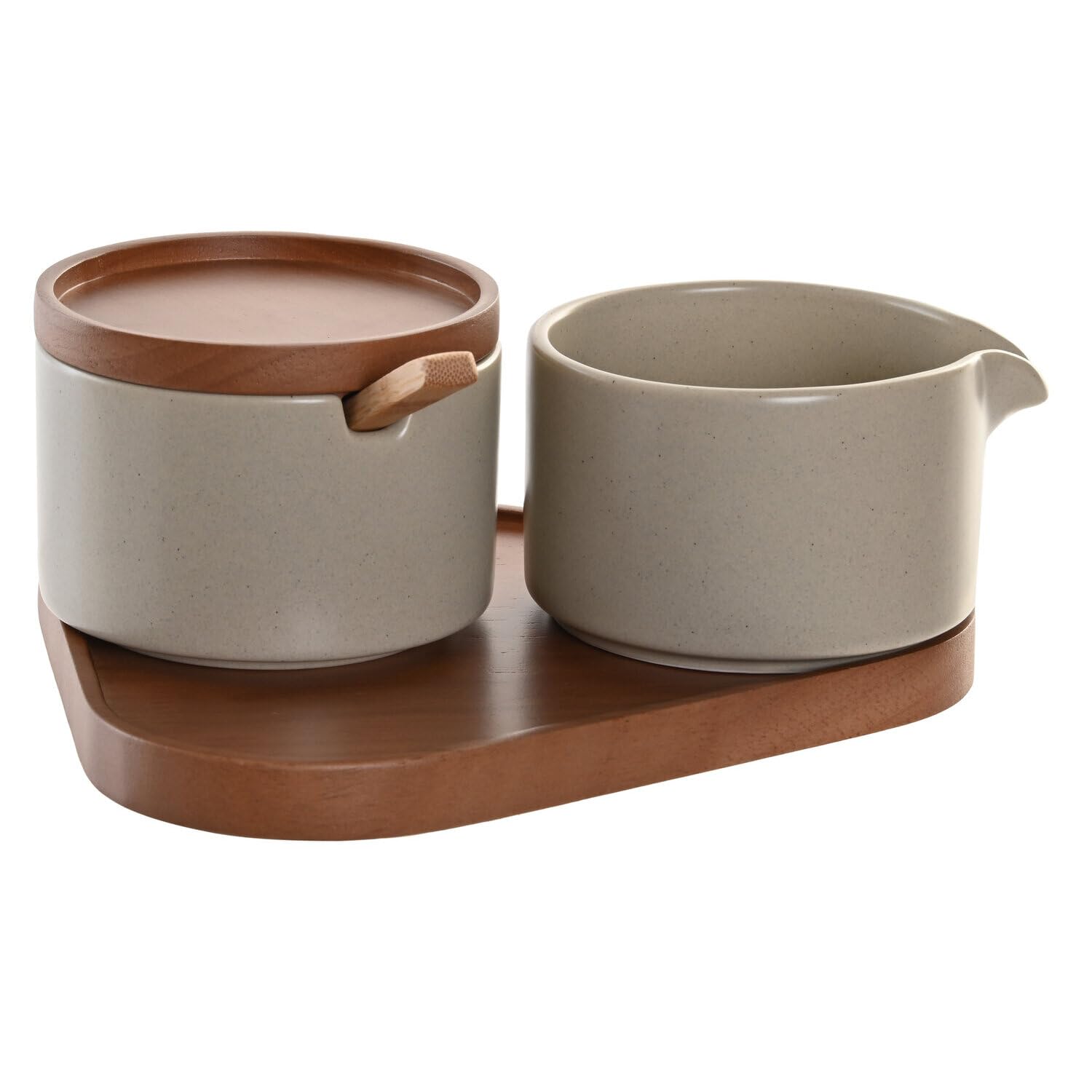 AZUCARERO SET 2 RUBBERWOOD 19,5X18,5X7 LECHERA