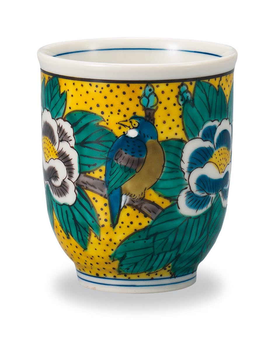 ???????(Kutaniyakiiwataya) Kutani Grilled Wataya Tea Cup Peony and Bird AP7-0658