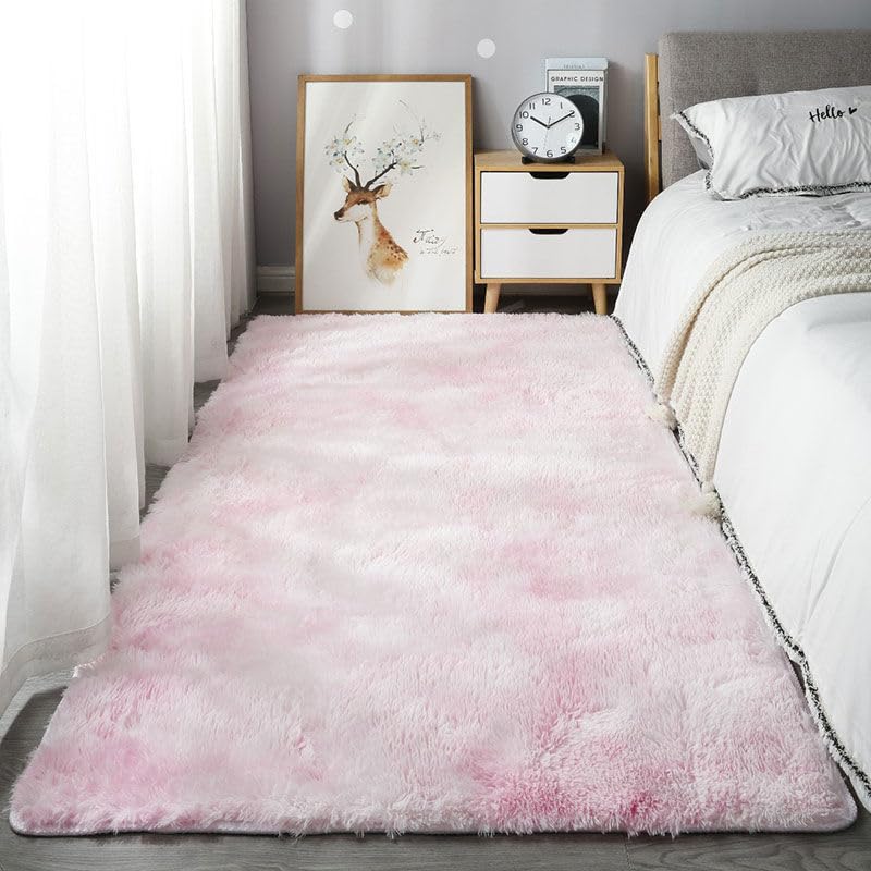 Rugs Living Room Large,Washable Grey Area Rugs for Bedroom, Anti Slip Modern Super Soft Thick Pile Small Fluffy Shaggy Rug Non Shedding,3,60 * 110cm
