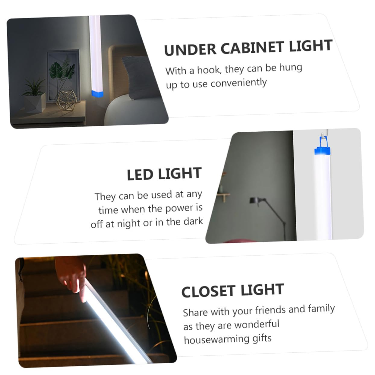 Angoily Luz Led De Emergencia Usb Recargable, Lámpara Bajo Mostrador 20w 17cm 1200ma 3 Niveles De Brillo, Luz De Armario Portátil Inalámbrica Para Interior y Cocina, Pack 2 Unidades