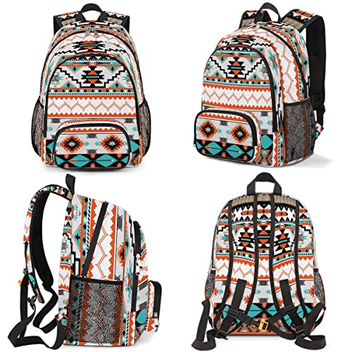 AUUXVA Ethnic Aztec Print Backpack for Women Men Girls Boys, Casual Daypack Backpacks Durable School Bag Laptop Bookbag Rucksack for School Travel Work Camping Hiking - Thumbnail 7