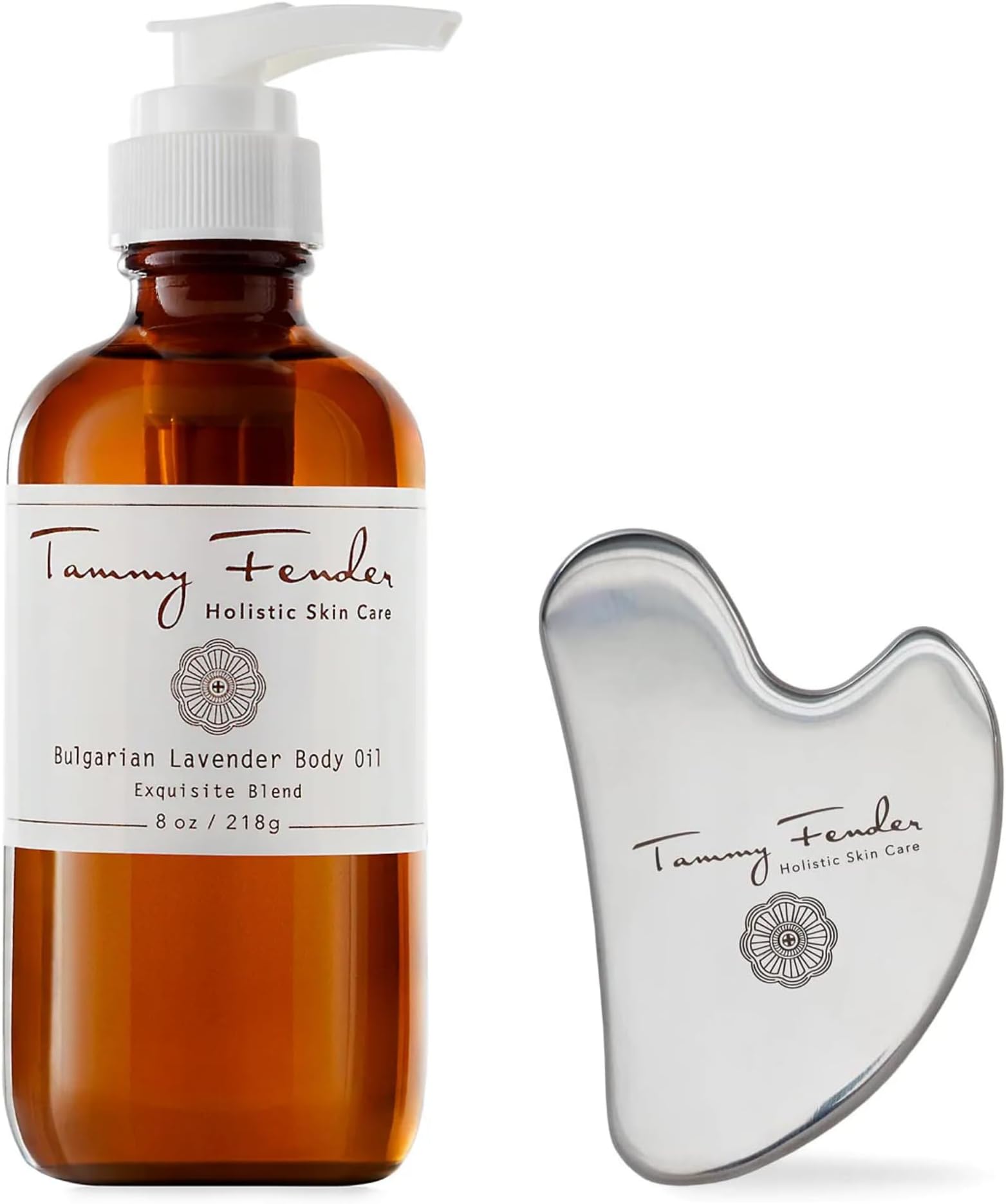 TAMMY FENDER Bulgarian Lavender Body Oil + Body Gua Sha Tool Bundle | Clean, Non-Toxic, Plant-Based Skincare