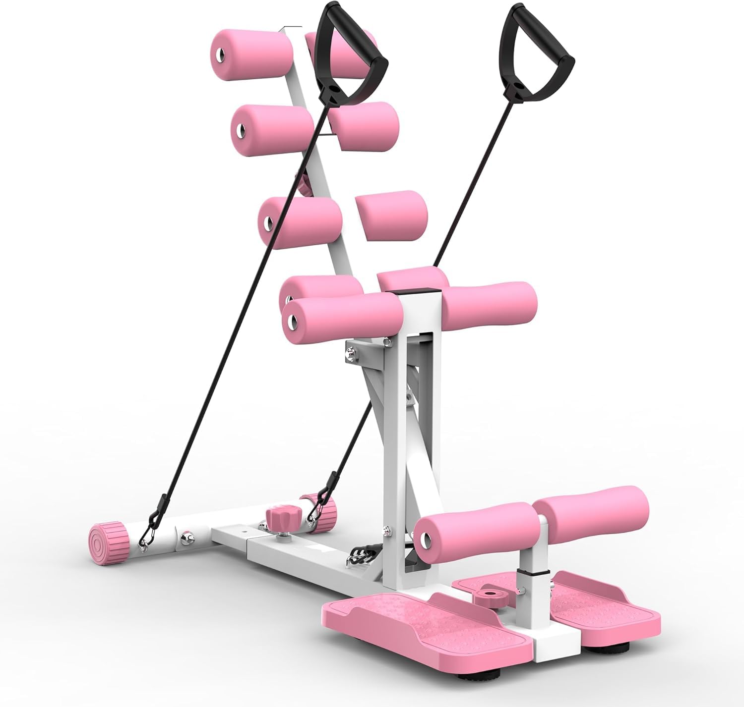 Macchina per Squat Profondi da Usare A Casa, per Donne, Allenatore di Glutei E Gambe con Bande Elastiche, Attrezzo per Allenamento del Core per Addominali E Parte Inferiore del Corpo. Pink