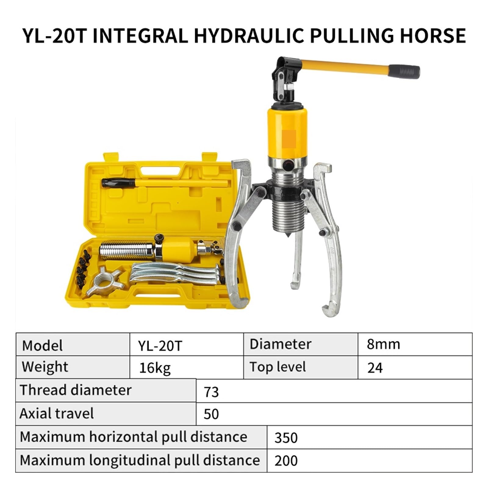 5/10/15/20T Estrattore Idraulico for Ingranaggi Ruota Estrattore for Cuscinetti Separatore Strumenti Regolabile Due Tre Ganasce for Officina di Riparazione Garage Strumento idraulico(Size:YL-20T)