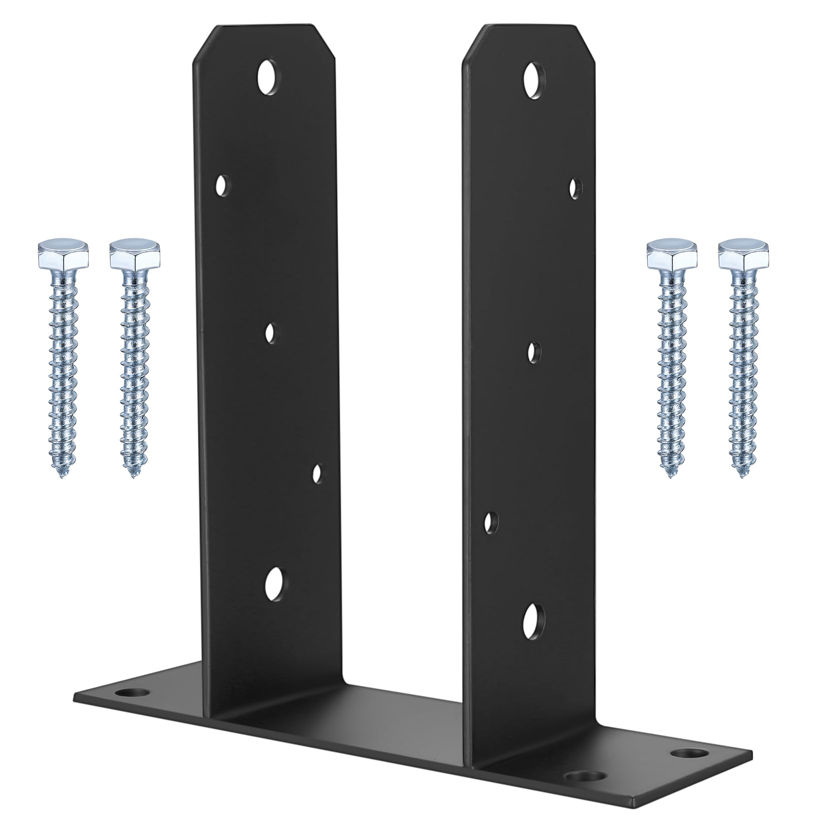 Soporte para Postes en U, Anclaje en U para Postes de Madera, Base Poste con Base Atornillable para Montaje en Hormigón, Soporte para Postes de Madera, para Jardin, Cenadores, 90x90mm