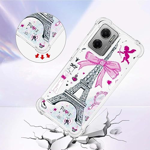 Miniatura 3 de Funda para Xiaomi Poco M4 5G, funda para Redmi 10 5G 2022, Crystal Bling Quicksand Effect TPU Bumper Case con cuatro esquinas cubierta de protección