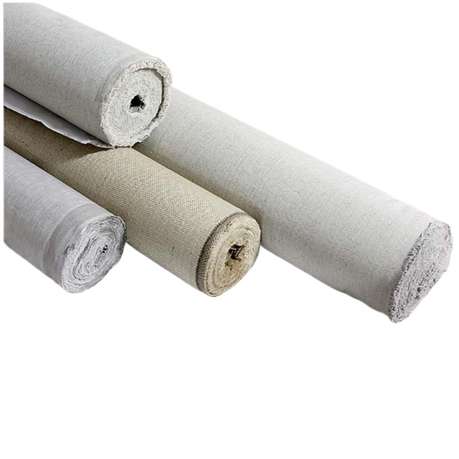 Profesjonalna pusta rolka płótna do akrylu i obrazu olejnego - 5 m x 58 cm zagruntowana mieszanka lnu materiały plastyczne dla artystów, idealne do tworzenia warstw i kreatywnych projektów