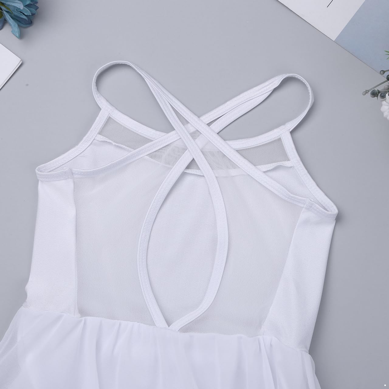 Kids Girls Lyrical Dance Dress Ballet Outfits Asymmetrical Hem Dress for Dance Competition Performance