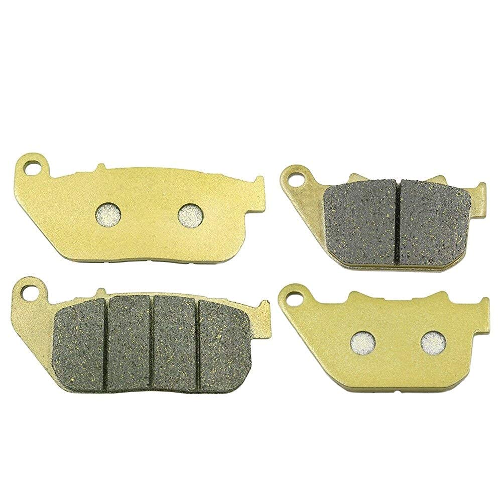 S SYUU moto Fibre de cuivre Plaquettes de Frein Avant et Arrière Compatible avec Harley Davidson XL 883 R Sportster R XL 1200 C Sportster Custom 2005-2013 FA381F FA387R