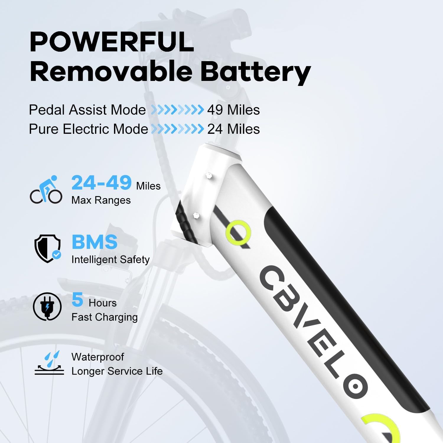 Cybervelo 1000 Peak Electric Bike for Adults,up 80 Miles Removable Battery Ebike, 26" Electric E Bike with 7-Speed,Adult Electric Bicycles for Commute Beach Snow Womens/Man All Terrain