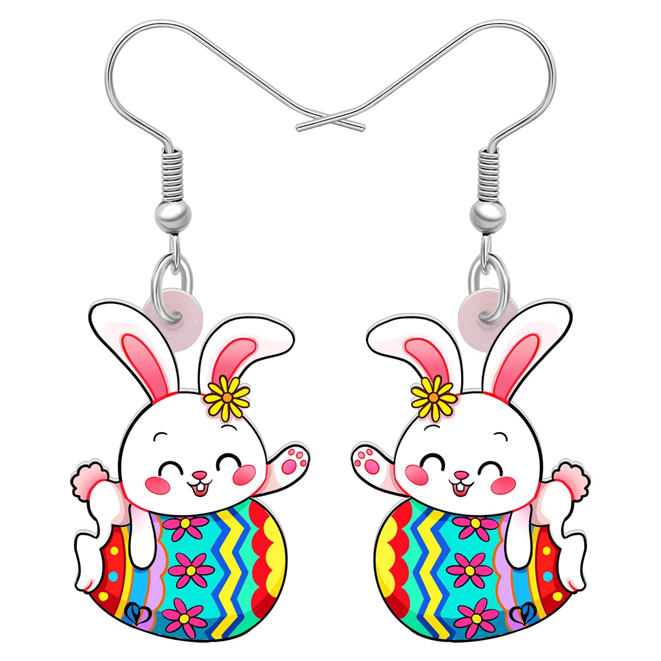 Orecchini Pasqua Coniglietto Acrilico - Pendenti Uova Di Pasqua Per Donne E Bambine - Foto 2