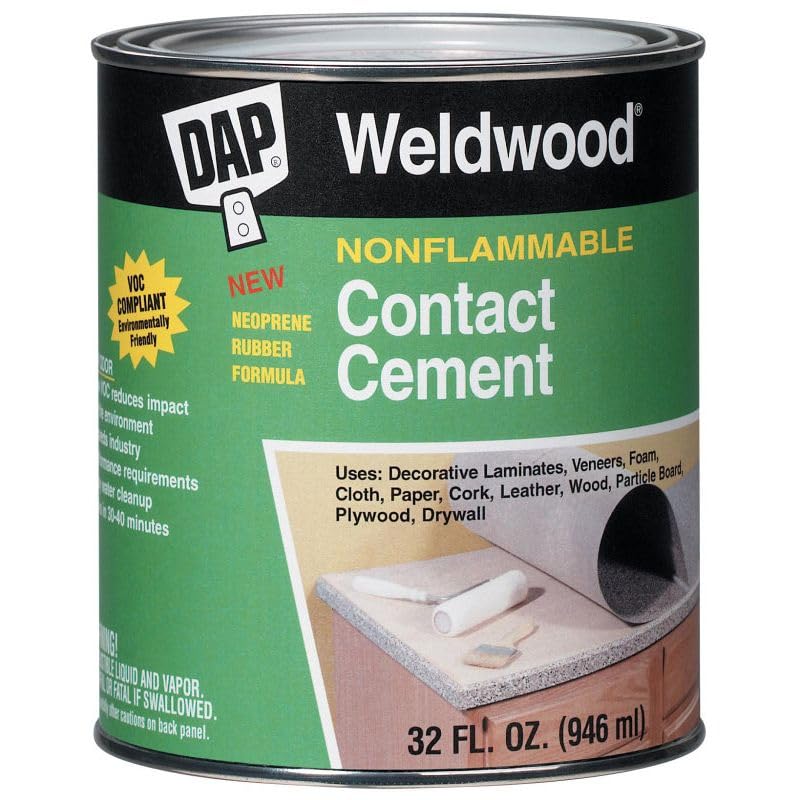 DAP Weldwood Nonflammable High Strength Synthetic Rubber Contact Cement 1 qt.