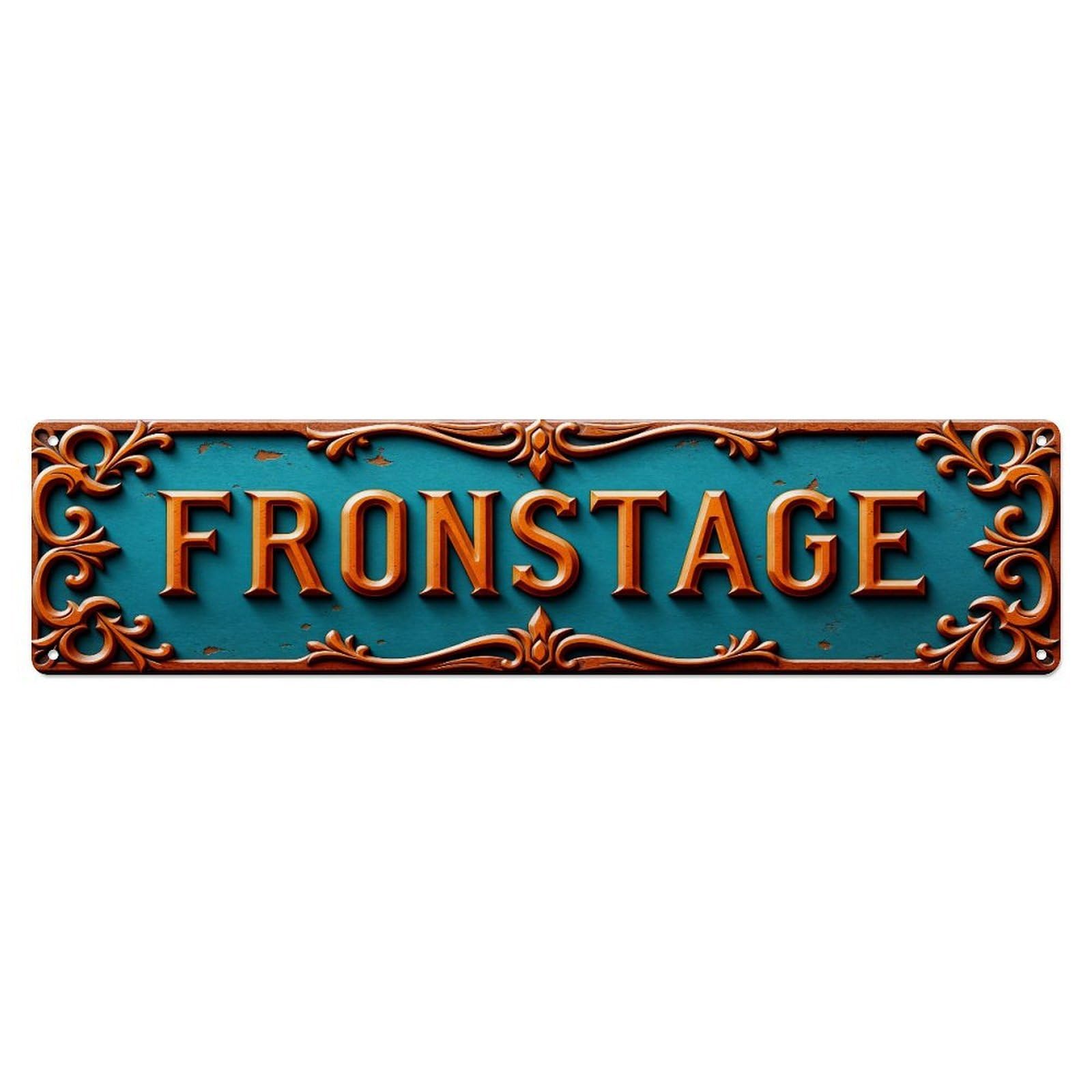 Backstage Sign Ornate Decorative Pattern Tin Sign Vintage Metal Sign Home Bar Garden Indoor & Outdoor Wall Decor Retro Metal Poster 4x16 Inch