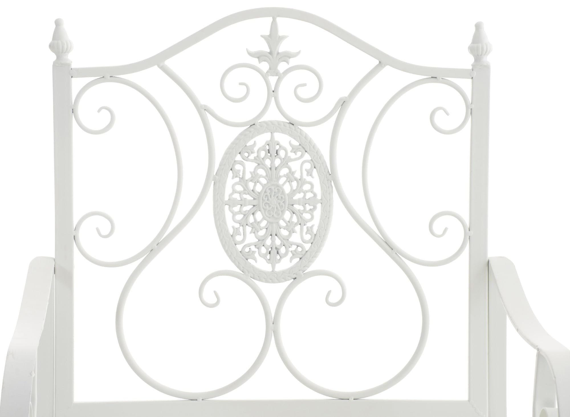 CLP Juego de 2 sillas de jardín Punjab de Estilo casa de Campo I Silla de Hierro Lacado I Silla de jardín Extra Robusta, Color:Blanco
