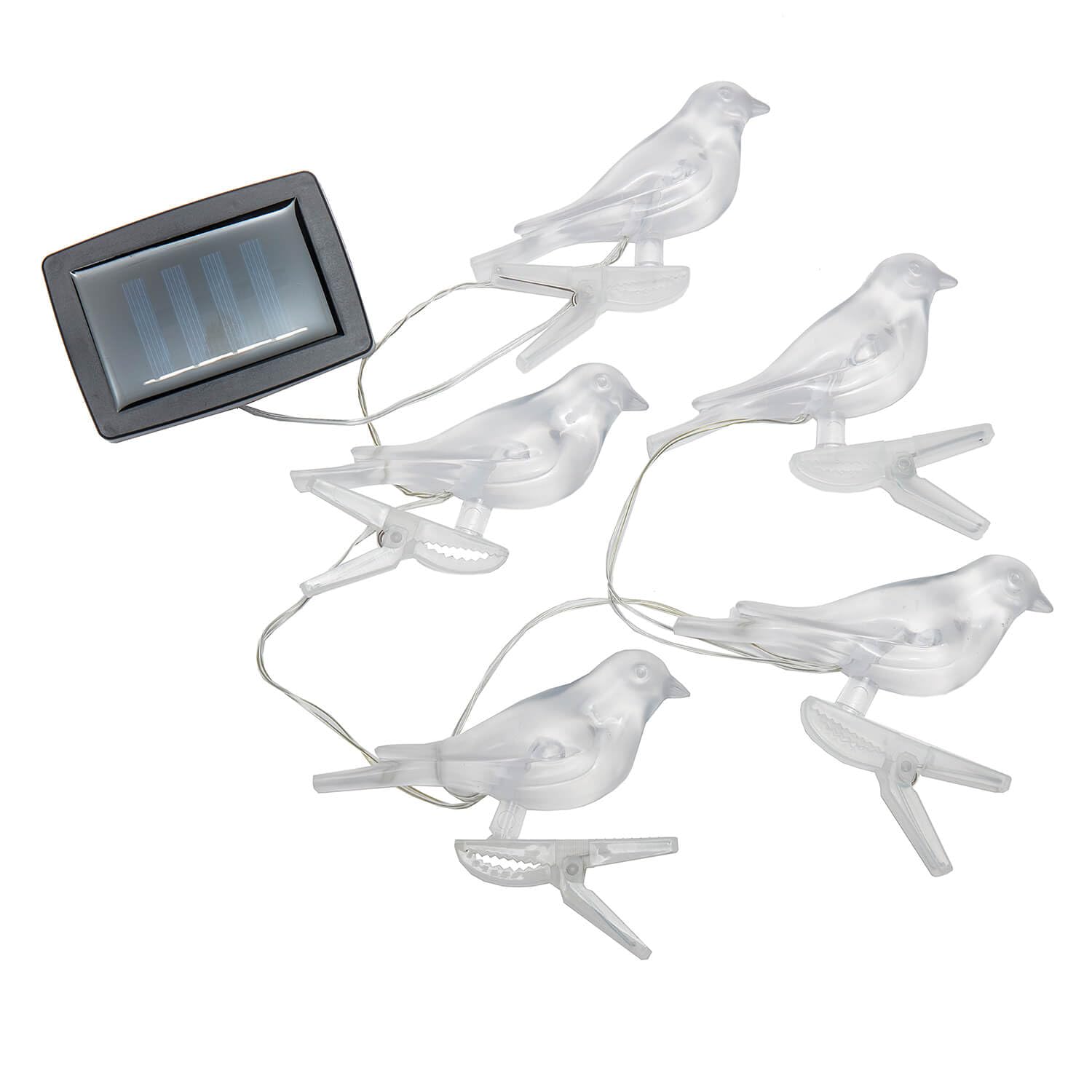 Coopers of Stortford Solar White Dove Bird Clips | Tree Garden | White LED Solar | 5 PCS