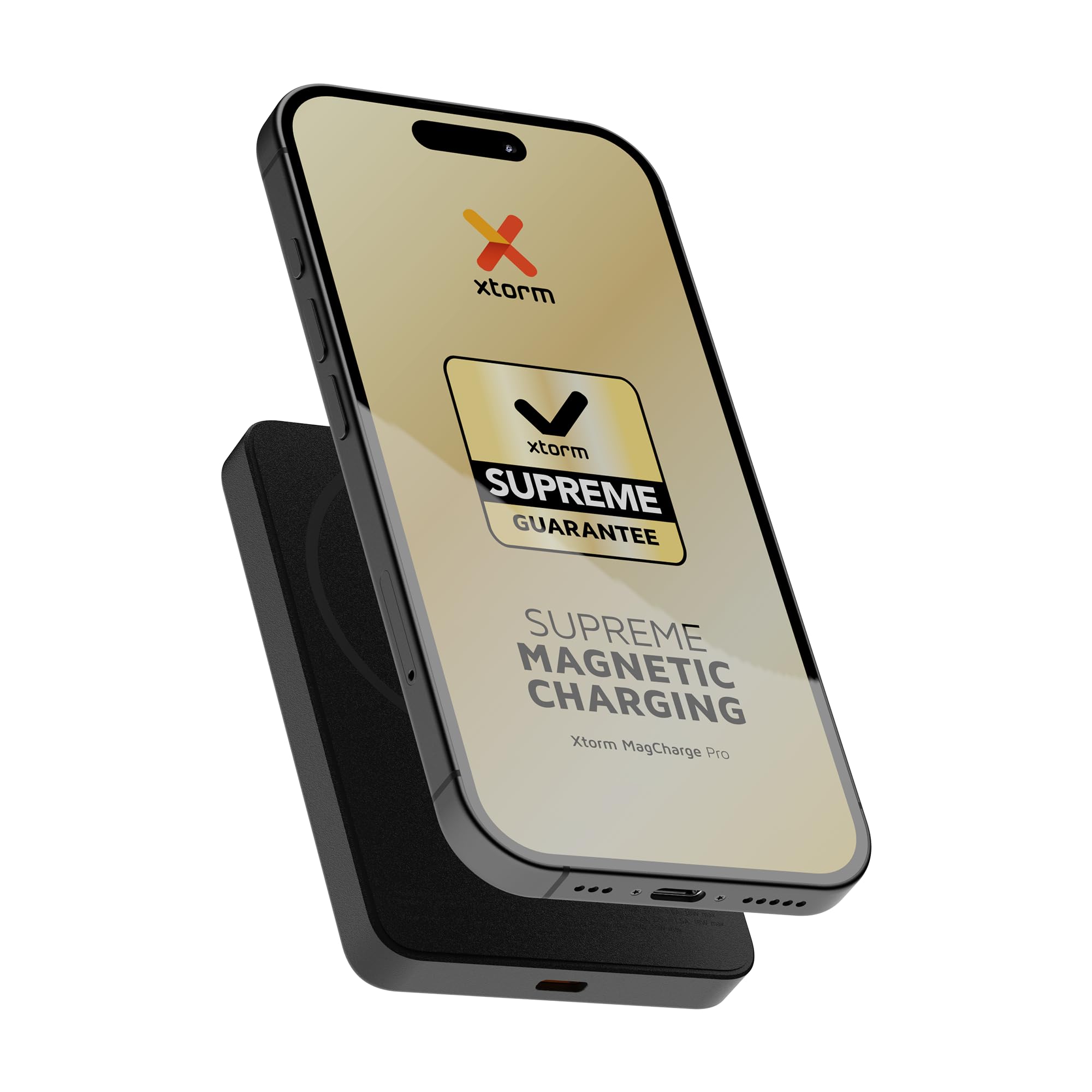 Xtorm Go2 Magnetic Wireless Power Bank 5000 mAh 20 W USB-C PD + ładowanie magnetyczne 15 W, ultra cienkie materiały premium Charcoal Black XG2WP051
