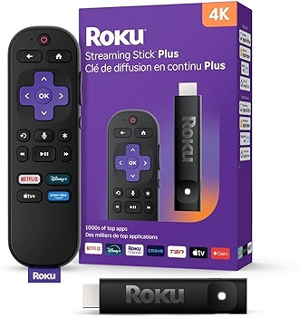 Roku® 流媒体棒 Plus 2025 4K HDR 智能电视流媒体设备带语音遥控