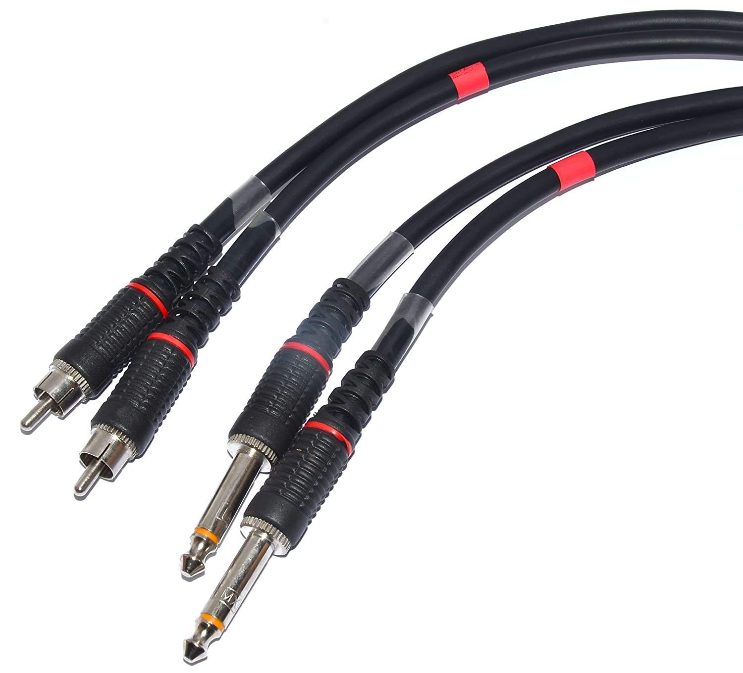 SeCro Dual 6.35mm Mono Male to Dual RCA Male Speaker Music System Cable (15 Meters)