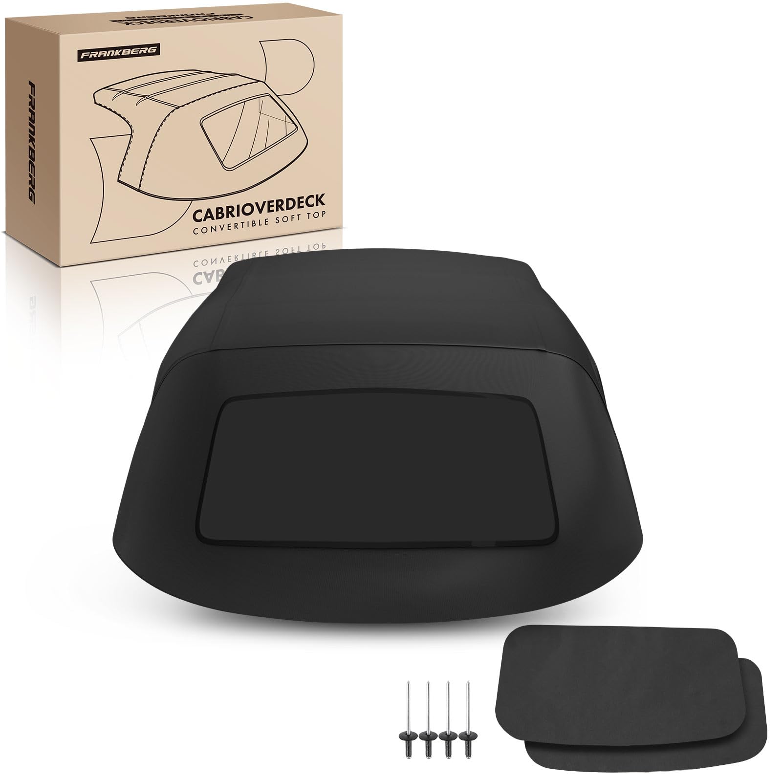 Frankberg Capote de cabriolet Softtop Noir Compatible avec Barchetta 183 Cabriolet 1.8 16V 1995-2005 Remplacer# 0010