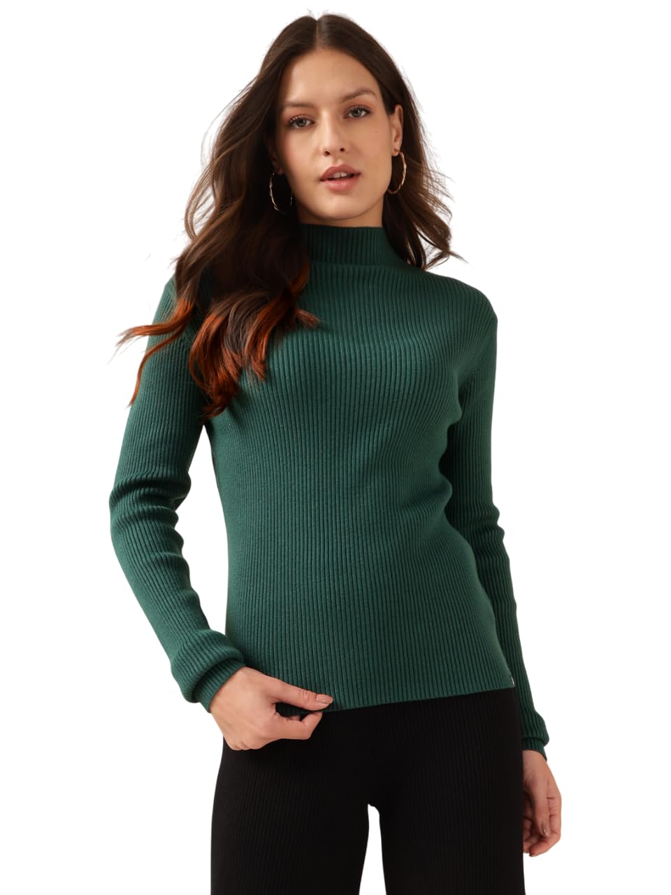 xpose Ribbed Pullover,has a Turtle Neck, na Pockets, Long Sleeves, Ribbed Hem_M-picture-4
