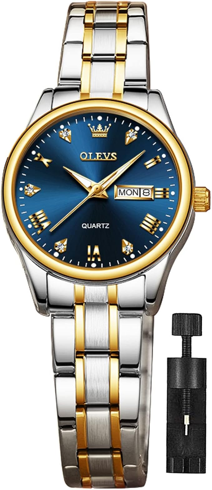 OLEVS Women Watch Stainless Steel Waterproof Diamond Small Face Quartz