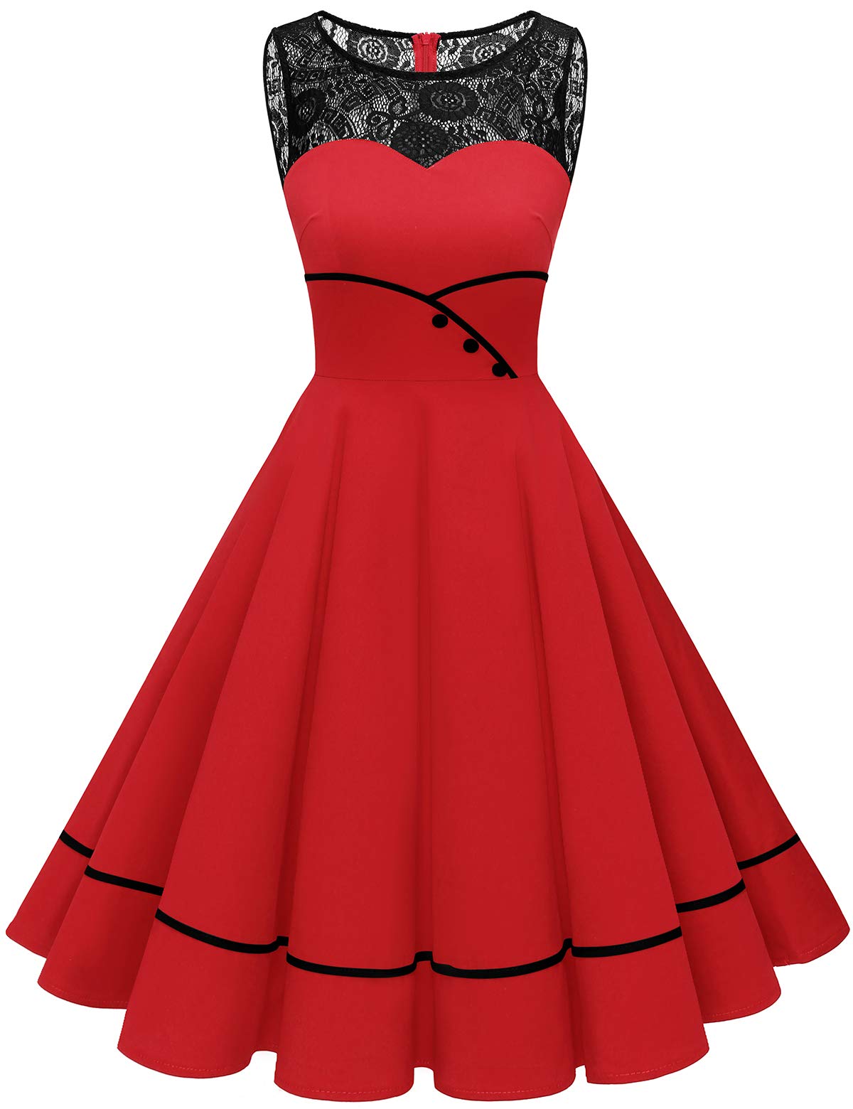 Bbonlinedress Robe Vintage Femme Années 50s 60s Audrey Hepburn de Soirée Cocktail Mariage Fête