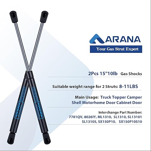 Miniatura 161 de ARANA C16-04154 - Puntales de gas de 15 pulgadas y 24 libras, para cubierta Snugtop, cubierta de cámper, piezas de repuesto para tapa de camión, 2