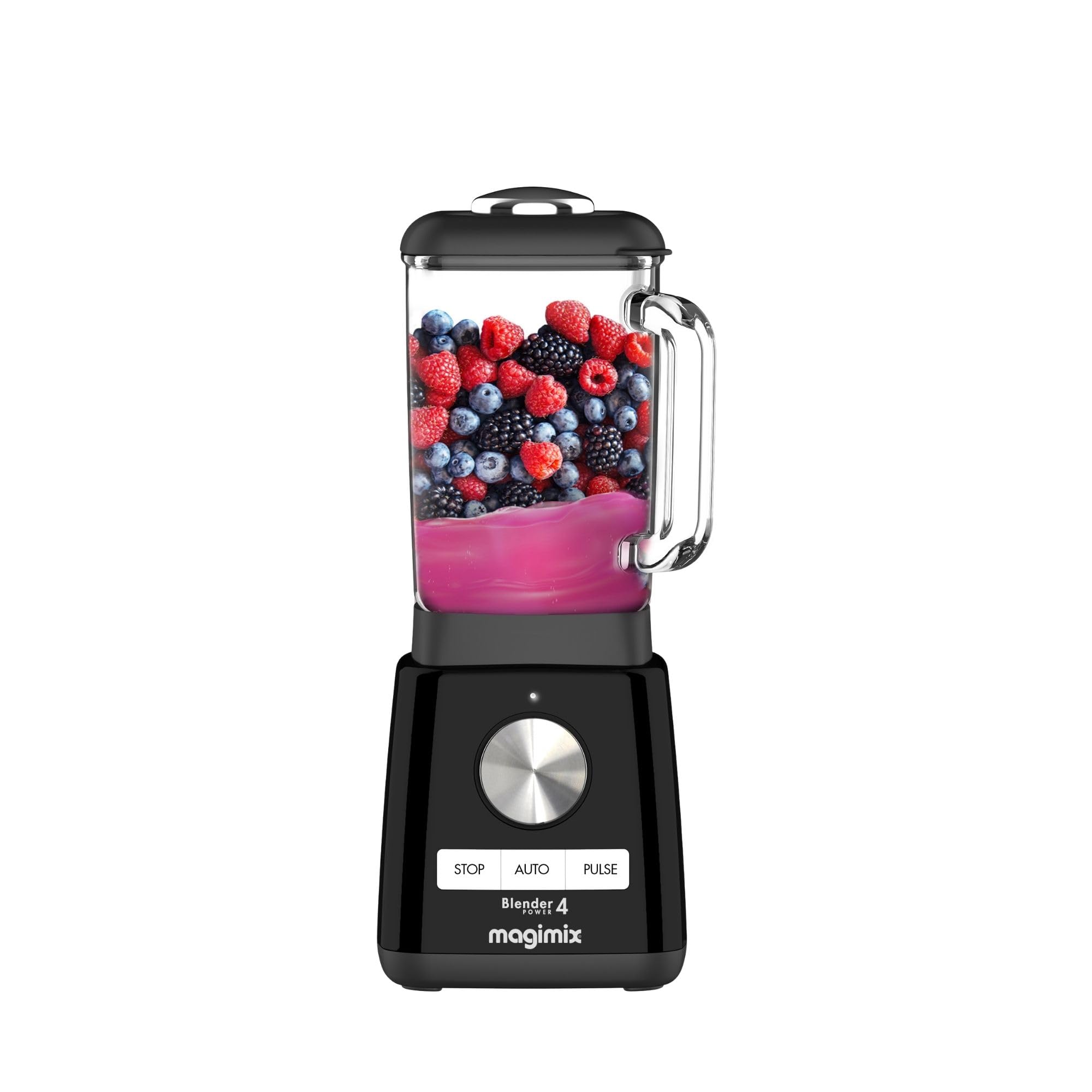 magimix Frullatore 2,5 L - Power 4 - Blender 1300W, Vaso in Vetro termoresistente, 4 Programmi Automatici, Smoothie, Zuppe, Ghiaccio Tritato, Pulizia Automatica - Nero