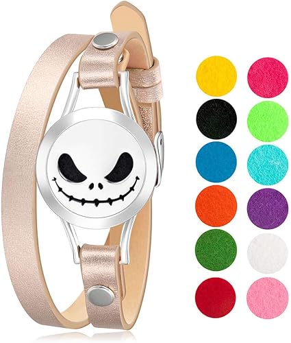 Miniatura 10 de Wild Essentials - Difusor de pulsera de aceite esencial de corazón para parejas, banda de cuero, colgante de medallón de acero inoxidable, 12