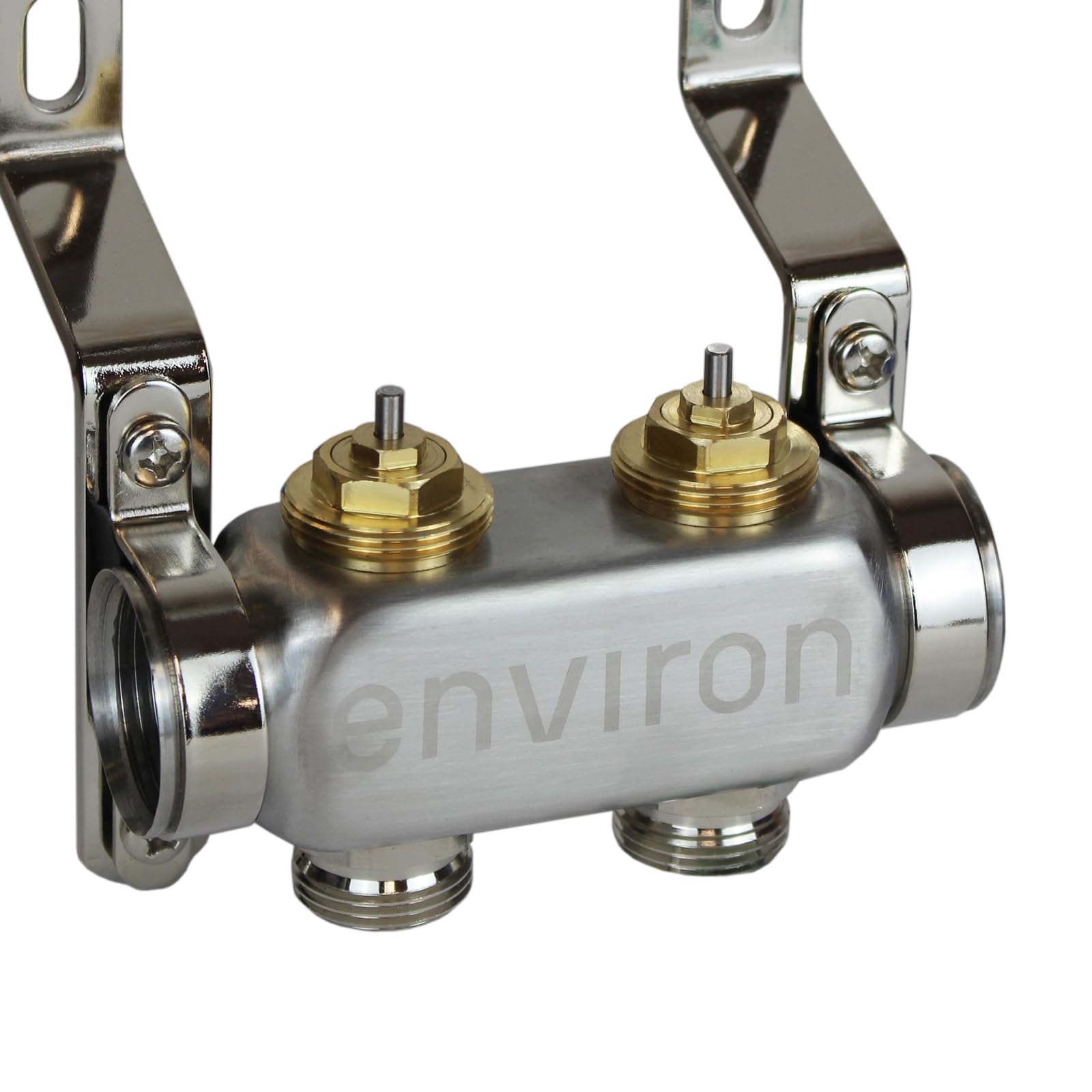 ENVIRON- Heizkreisverteiler [2-12 Heizkreise] mit Festwertregelset, Kugelhahn Set und Schnellentlüfter Set | Hocheffizienzpumpe (Wilo Para 25/6, 6 Heizkreise)