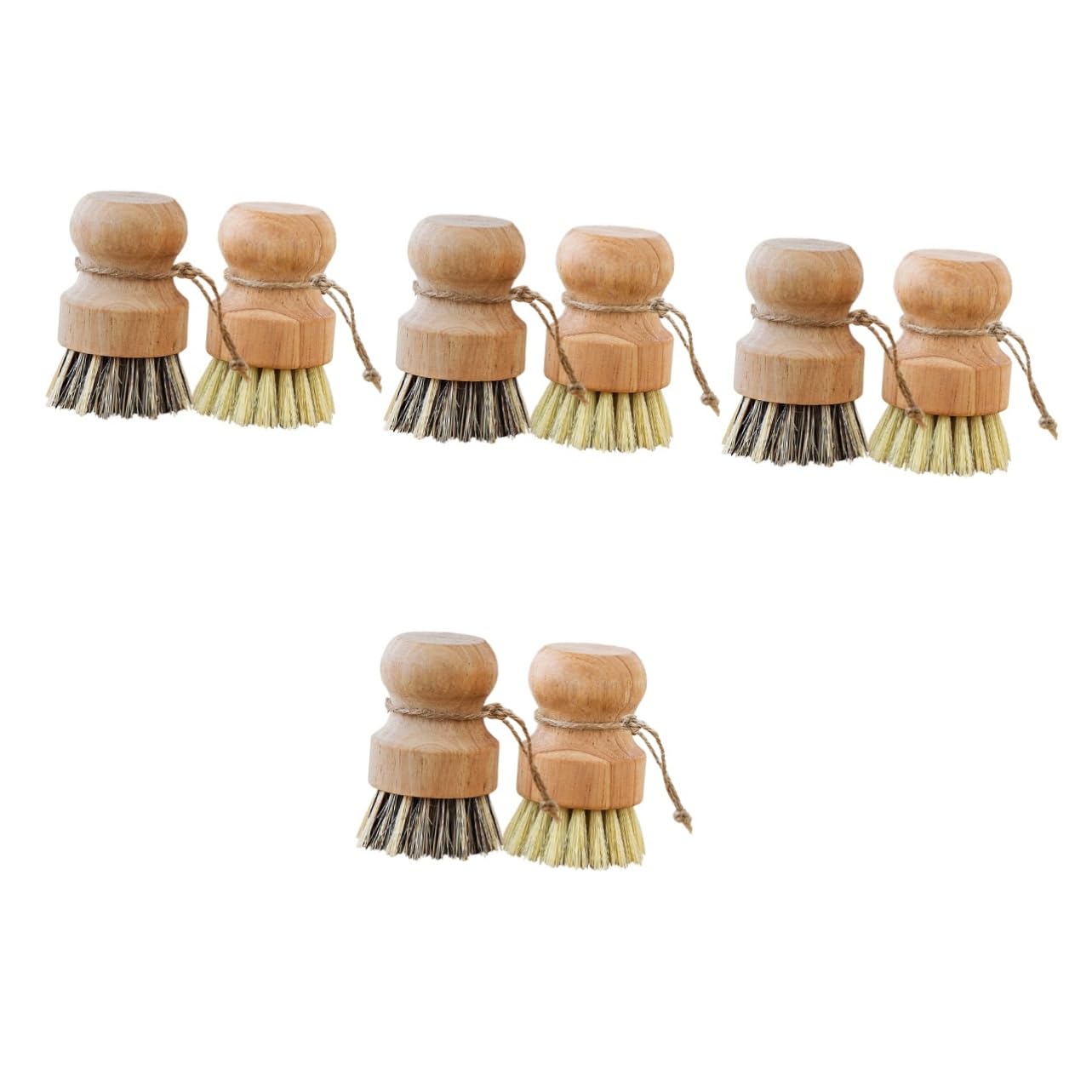 TOPBATHY 4 Juegos Juego De Cepillos para Platos De Cocina Cepillo Recogedor Cepillo para Platos con Dosificador De Jabón Acondicionador De Tela Cacerola Hundir De Madera 4 Uds * 4