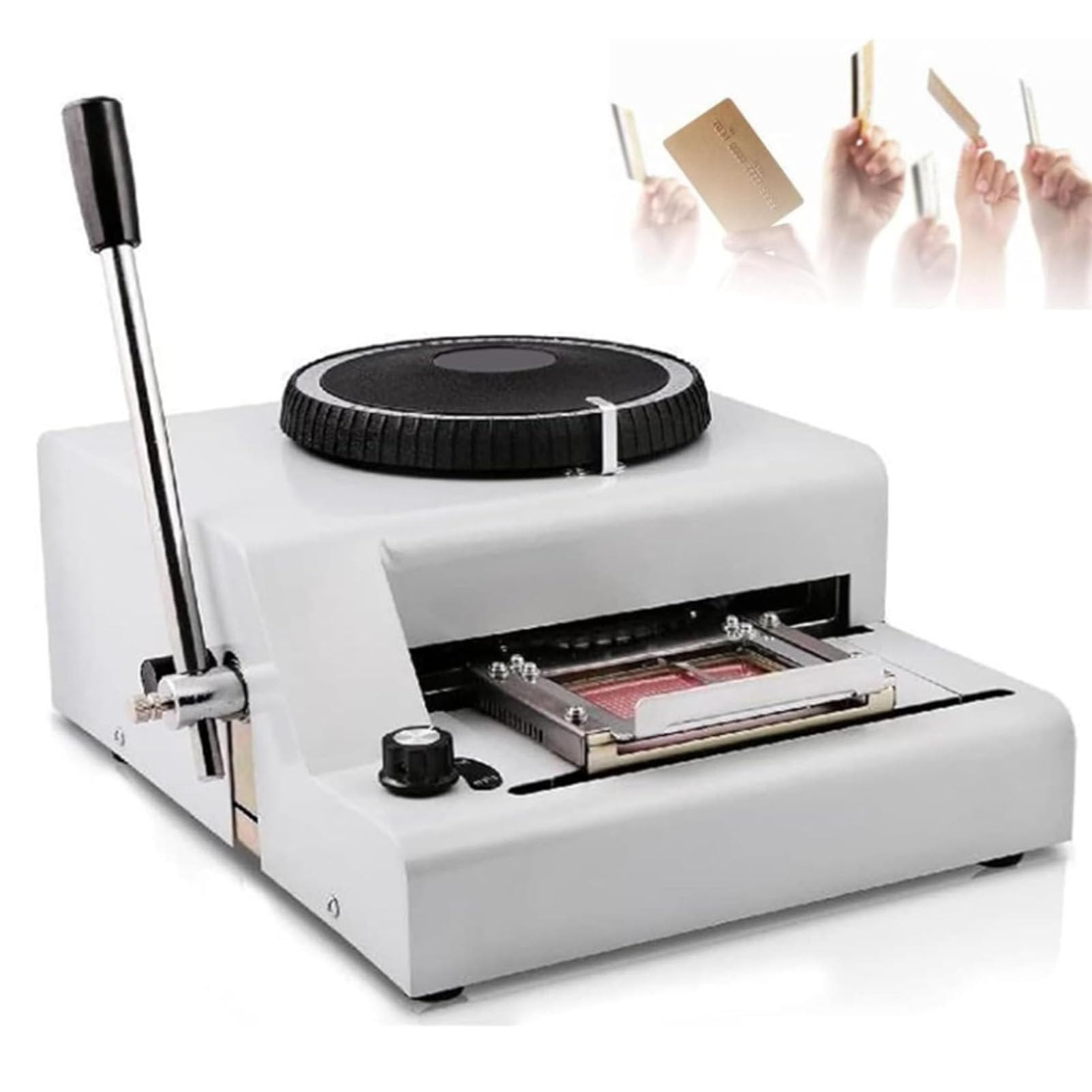 Metal Stamping Machine for Dog Tags, Manual Code Printer Embossed Tag Creation Tool Embossed Tag Creation Tool for Credit, VIP, ID Card, with 30 Aluminum Tags